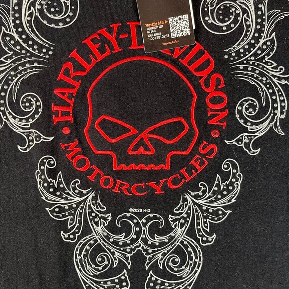 Harley Davidson 2019 Myrtle Beach T-Shirt Embroidered Black Skull S NWT - Picture 3 of 12